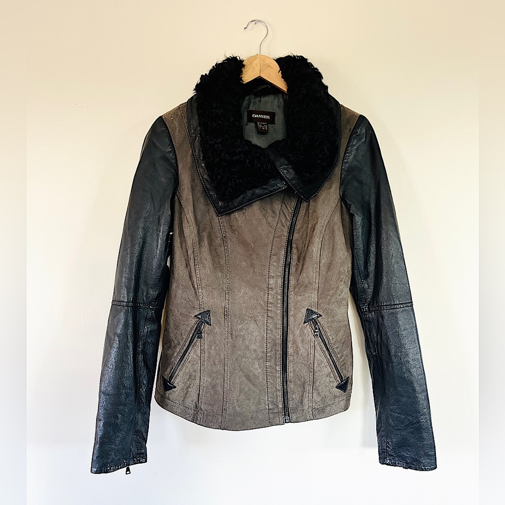 Gorgeous Danier Leather and Sheep Fur Moto Jacket